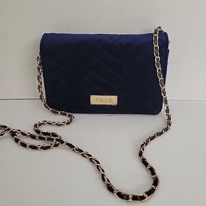 Bebe Blue Velvet Cross Body